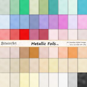 Textures sans soudure de feuille métallique, Papier numérique sans soudure, Motifs métalliques sans soudure brillants, 54 couleurs, V2L