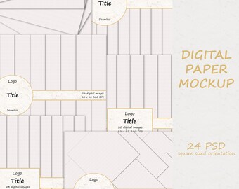 Modèles de maquette de papiers numériques, maquette d’affichage papier, maquette de motifs, maquette carrée PSD pour les textures, les motifs, la présentation du pack papier
