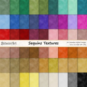 Sequins Seamless Textures, Seamless Shiny Sequins Digital Paper, Shiny Seamless Sequins Patterns, Sequins Metallic Texture, 54 colors