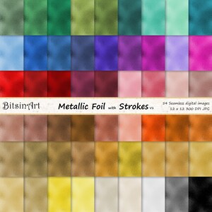 Feuille métallique avec des textures sans couture de traits, papier numérique de feuille sans couture, motifs métalliques sans couture brillants, 54 couleurs, V1