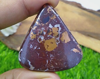 Copper Dolomite Gemstone Cabochon - Unique Natural Stone for Jewelry Making, Rich Copper Hues, Smooth Polished Surface, DIY Craft Supplies