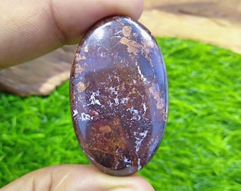 Cabochão de dolomita de cobre natural, gema de ágata rara (40x25x5mm)