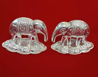 925スターリングシルバーの象の像 - 幸運の置物 - Etsy 日本