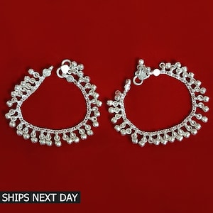 Silver Baby Bell Anklet, Traditional Sterling Silver Handmade Baby Anklet with Amazing Noisy Jingle Bells, Baby Payal Jewelry