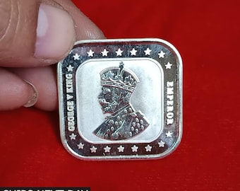 999 Pure Silver George V King Coin, 10 Gram Bullion Bar