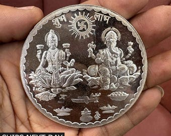 999 純銀 ラクシュミ ガネーシャ 100グラム 銀貨 ホールマーク付き