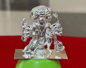 925 Sterling Silver Hindu Idol Lord Panchmukhi Hanuman Statue