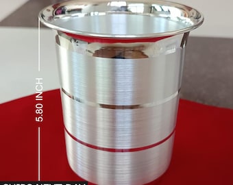 Handmade 999 Fine Silver Tumbler, Large Water Milk Glass, Beer Mug