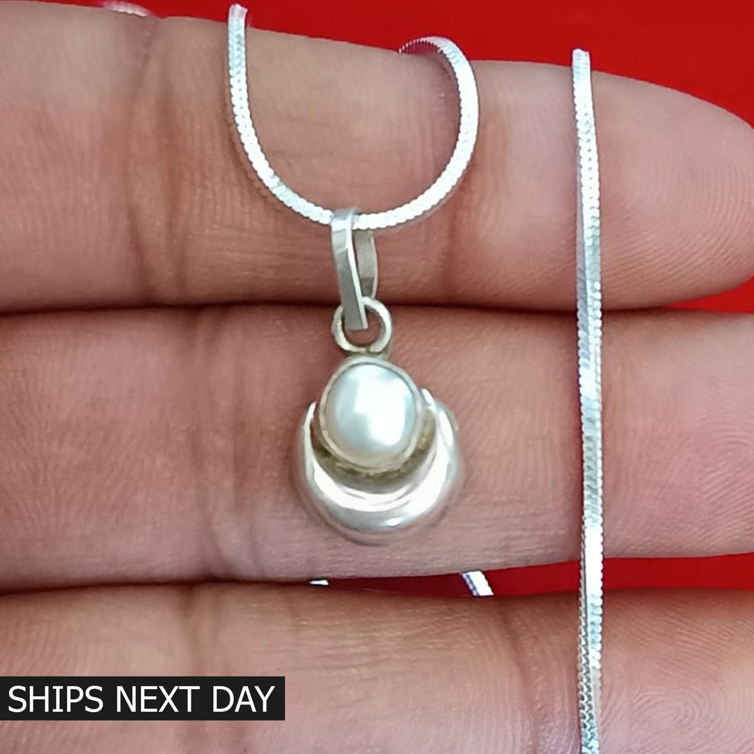 925 Sterling Silver Moon Pendant, New Born Baby Gift
