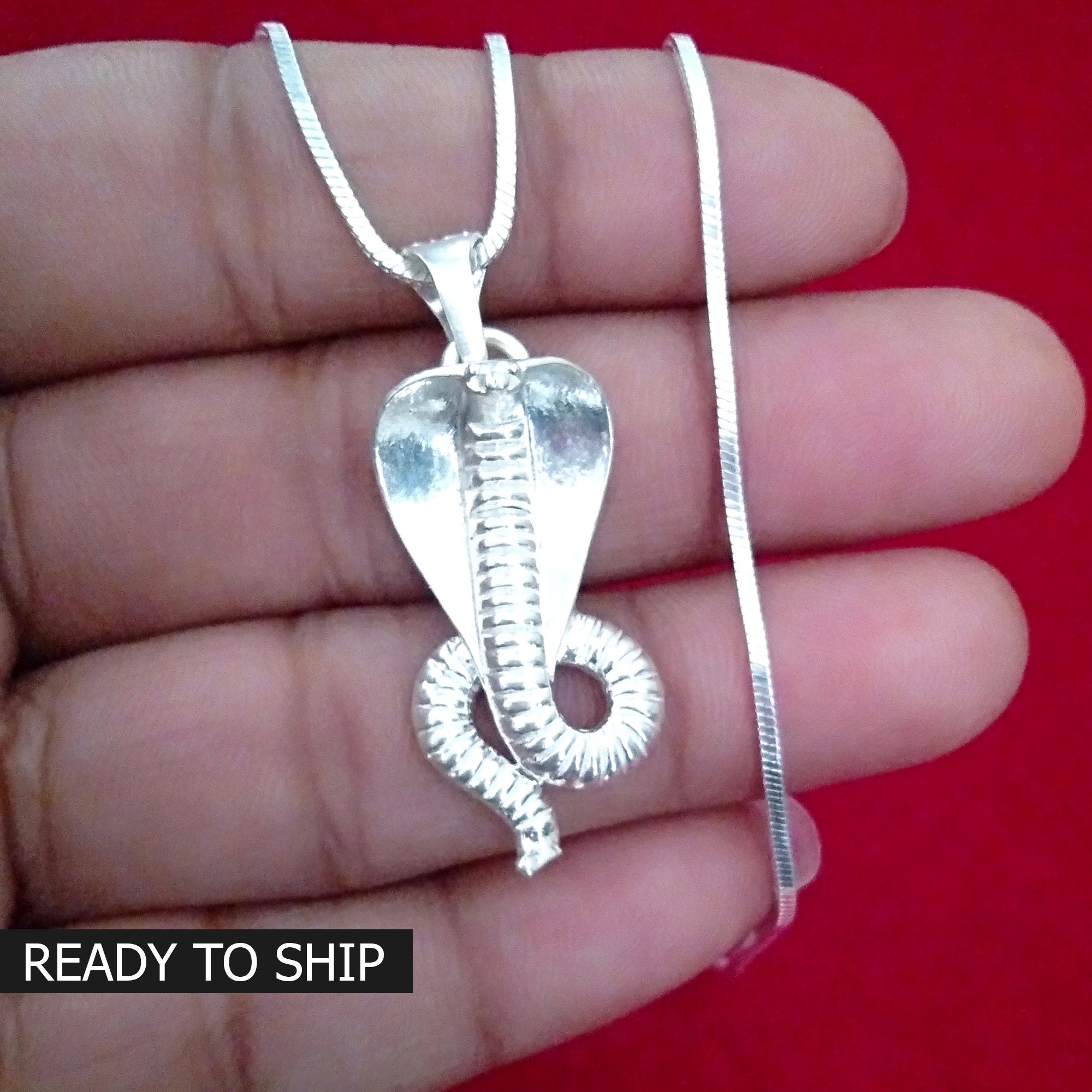 ★Hei★ sv925thin snake necklace HE23WINSG628XXFR Snake 925 Silver Necklace, Serpent Locket, Snake Pendant