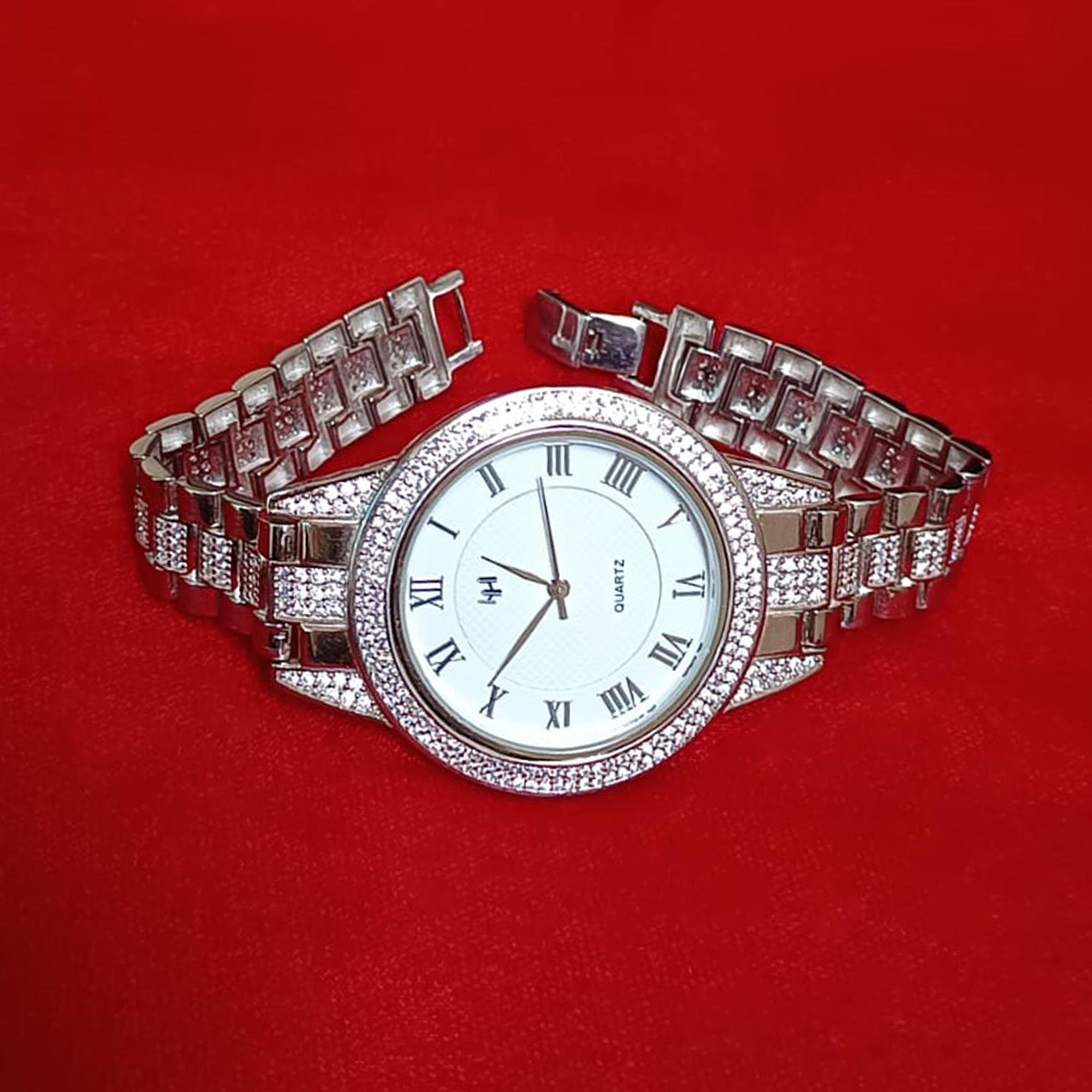 スターリングシルバーメンズ自動巻き腕時計、ホワイトダイヤル、記念日