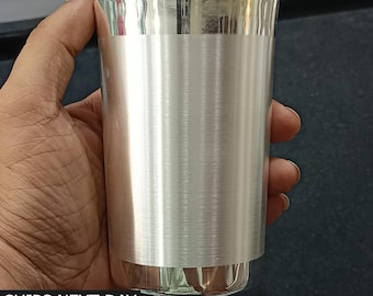 Pure Silver Tumbler Cup, Handmade Baby Food Dining Flask, Drinkware Silver Utensils Gift