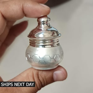 Pure Silver Trinket Box, Casket Box, Silver Kumkum Box, Eyeliner Box, Bride&#39;s Sindoor Box Gifting
