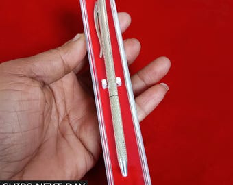 Bolígrafo de plata pura, regalo de escritura personalizado de lujo