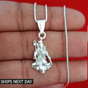 Lord Shiva Pendant 925 Sterling Silver, Shiva Amulet, God Pendant Deity Locket, Daily Use Pendant, Religious Gifts