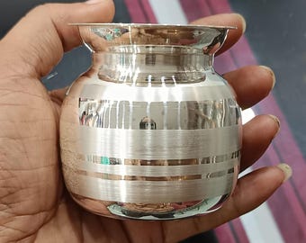 Kalash Puja En Argent Pur 999 Poinçonné - Style #03 - Neuf - Objet Rituel Hindou