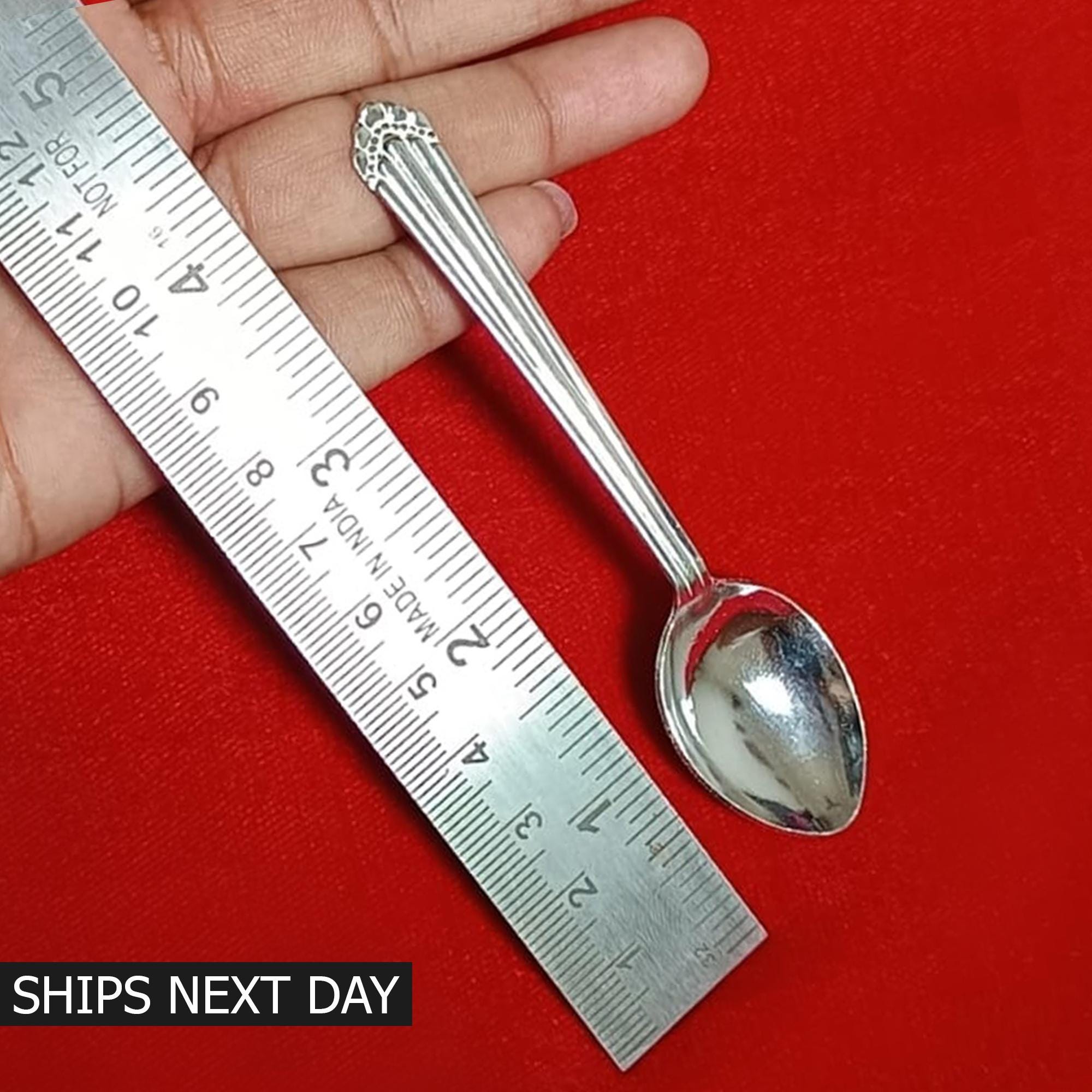 999 Pure Silver Baby Spoon, Flatware Silverware, Small Serving Utensil ...