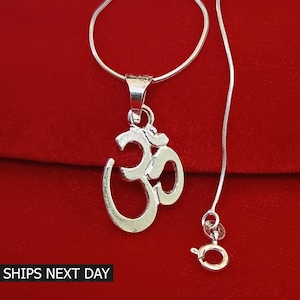 925 Sterling Silver Om Necklace, Spiritual Om Necklace, Ohm Symbol, Zen Necklace, Yoga Necklace, Gift for Her