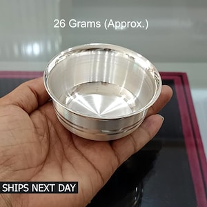 999 Pure Silver Bowl for Baby Serving Utensils Best Annaprashan Ceremony Gift Silver Pooja Bowl