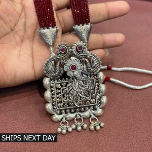 Traditional Necklace, 925 Sterling Silver Necklace, Bridal Long Necklace, Wedding Gift, Indian Bridal Jewelry