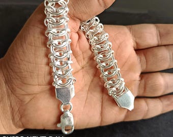 925 Sterling Silber Solid Kette Armband für Männer Frauen 8,5 "Zoll