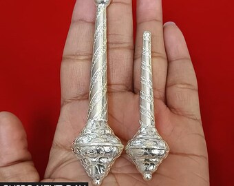 Puur zilveren handgemaakte Lord Hanuman Gada - Home Temple Art