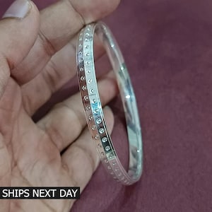 925 Sterling Silver Punjabi Kada or Kara Handmade Solid Sikh Kada for Men