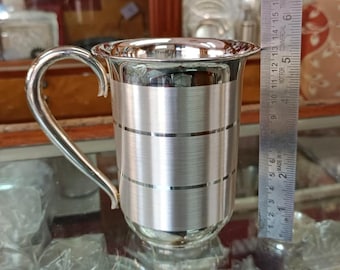 999 Pure Silver Milk Glass Tumbler or Jug, Beer Mug, Handmade Silver Utensils Gift