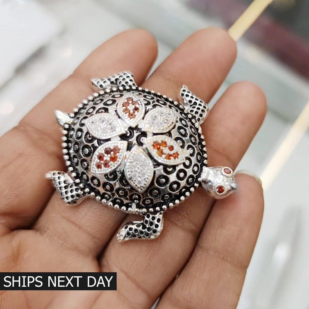 亀の置物 925 スターリングシルバー 亀の像、亀の彫刻、富と繁栄