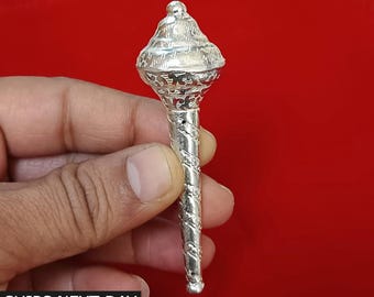 Silver Lord Hanuman Gada, hindoeïstisch gunstig Pooja-artikel