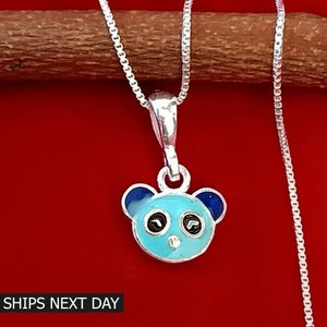 925 Sterling Silver Panda Necklace, Minimalist Necklace, Animal Necklace, Birthday Gift, Unisex Jewelry