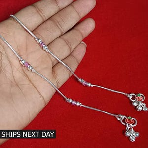 Reines Silber Fußkettchen Paar Handgemachte Indische Payal, Geschenk für Sie, Fuß Kette Fußkettchen