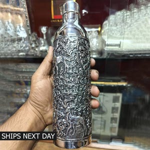 999 Pure Fine Silver Bottle, Drinking Water Bottle Utensils Gift for Family