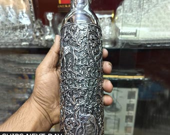 925 Pure Fine Silver Bottle, Drinking Water Bottle Utensils Gift for Family