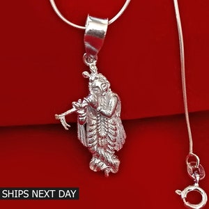 God Krishna Pendant 925 Sterling Silver Holy Idol Krishna Locket for Men and Women