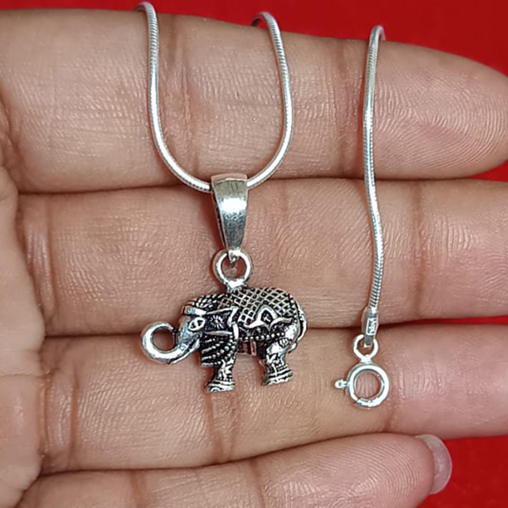 Aniu Collana In Argento Sterling 925 Con Ciondolo Elefante E Zircone Cubico A++ - Gioiello Portafortuna In Elegante Confezione Regalo