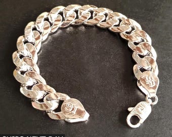 H&Beautimer 925 Sterling Silver Curb Chain Bracelet – 0.24" Width, Handmade Cuban Link For Men & Women