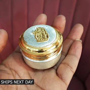 925 Sterling Silver Trinket Casket Box, Silver Kumkum Box, Sindoor Box