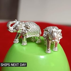 925シルバー象像、トランクアップの置物、幸運の贈り物 - Etsy 日本