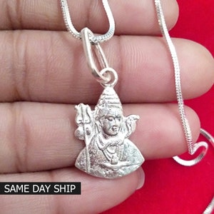 925 Sterling Silver Lord Shiva Pendant for Men and Women, God Pendant, Spiritual Necklace, Religious Gifts