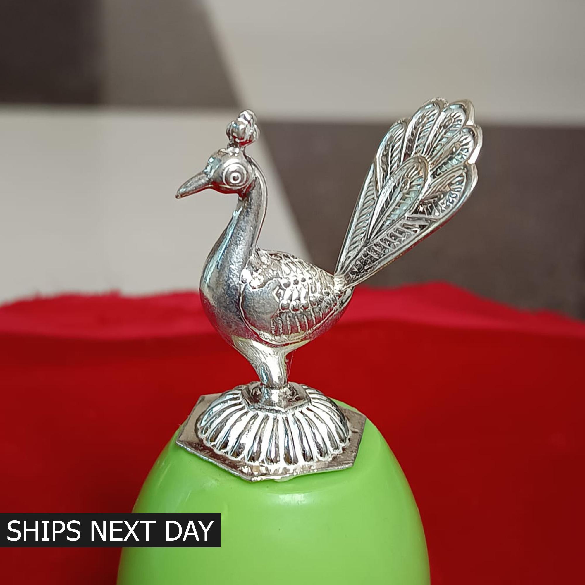 Silver peacock figurines - Etsy 日本