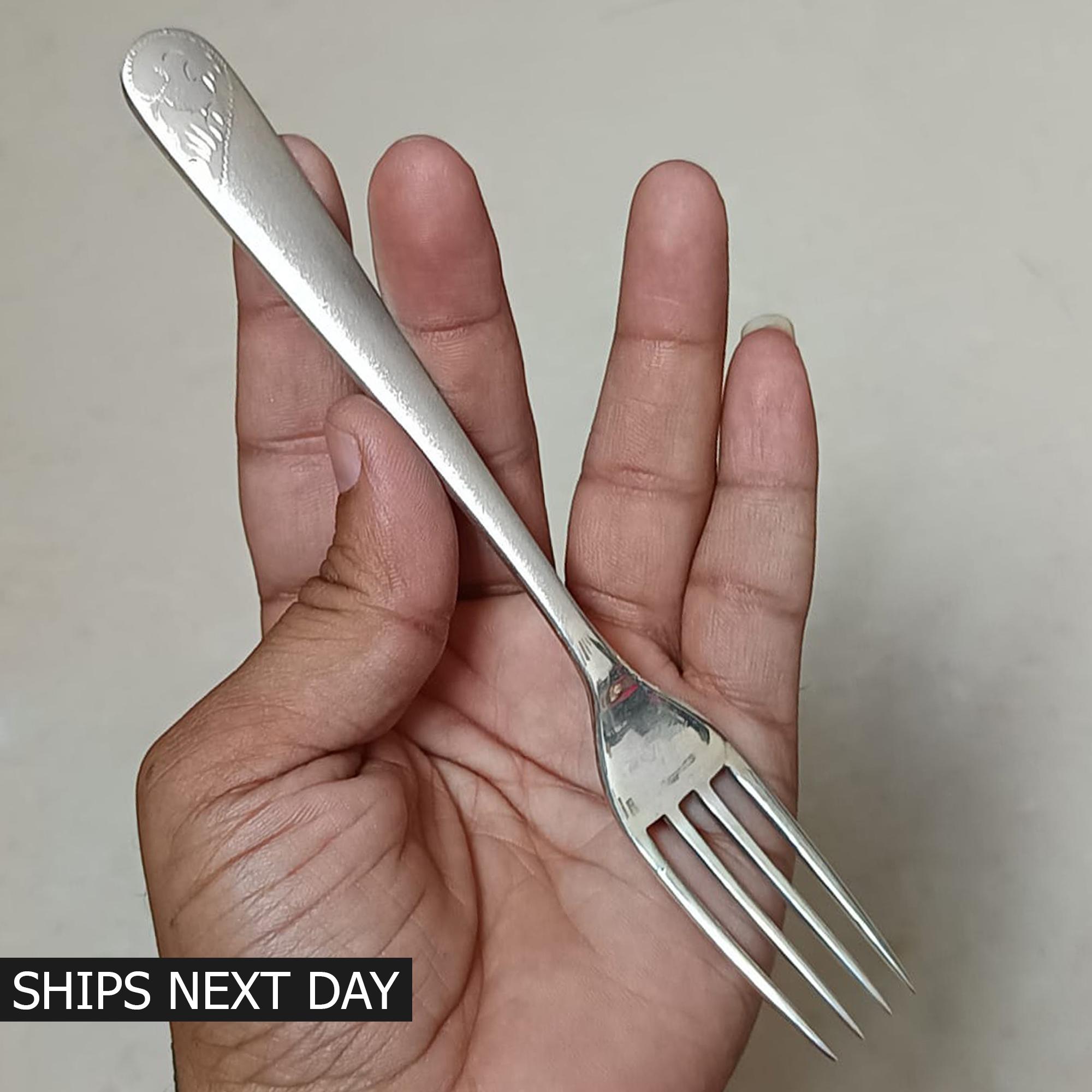 Handmade 999 Pure Silver Spoon Fork Dining Set - Etsy