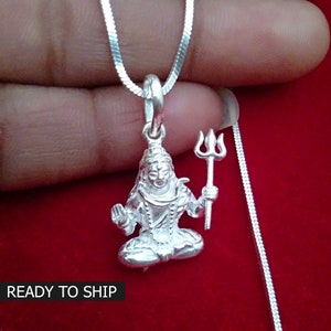 925 Sterling Silver Lord Shiva Pendant, Spiritual Shiva Amulet, Shiva Locket for Men and Women