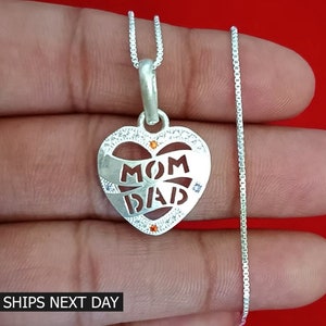 Collar de corazón con dos iniciales, colgante de letra de mamá y papá, joyería personalizada de plata de ley 925
