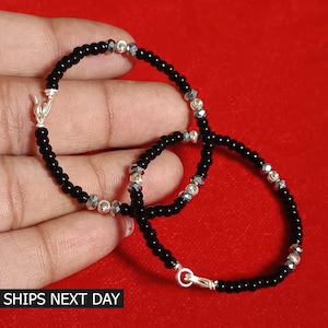 Newborn Baby Bracelet Nazariya, 925 Silver Beads Christening Baby Bracelet, Evil Eye Protection Jewelry