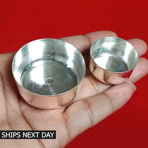 999 Solid Silver Bowl, Silver Bowl for Prasad, Baby Serving Milk Bowl Temple Pooja Bowl