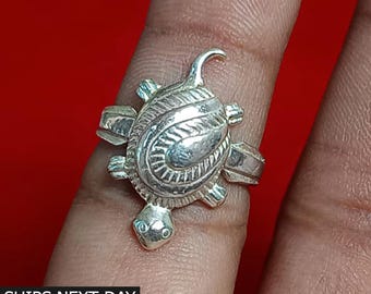 Meeresschildkröte Ring in 925 Sterling Silber zierlicher Schildkröten Schmuck