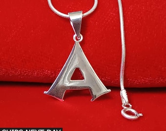 Sterling Silber Anfang Halskette, personalisierte Alphabet Anhänger