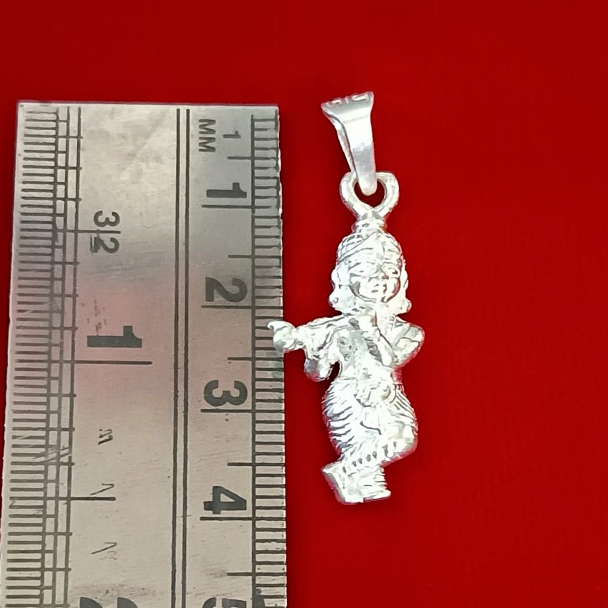 【新品】クリシュナ神シルバーペンダントヘッド＋ステンレスチェーン♡おまけ付 新品】クリシュナ神シルバーペンダントヘッド＋ステンレス