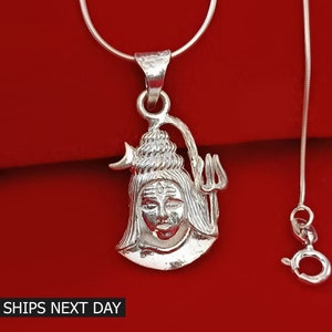 God Shiv Silver Pendant (92.5% Purity) Lord Shiva Locket for Men and Women, Spiritual Amulet Jewelry